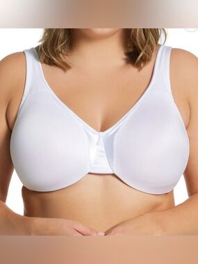 Warners Signature Support Cushioned Full-Coverage White Bra. Size 44DD